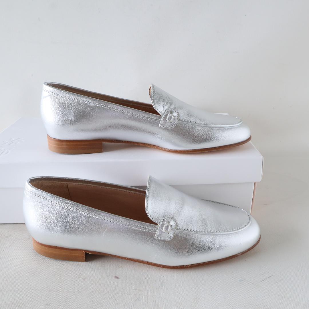 極美品　ルカグロッシ　シルバーローファー/スリッポン　36/23cm