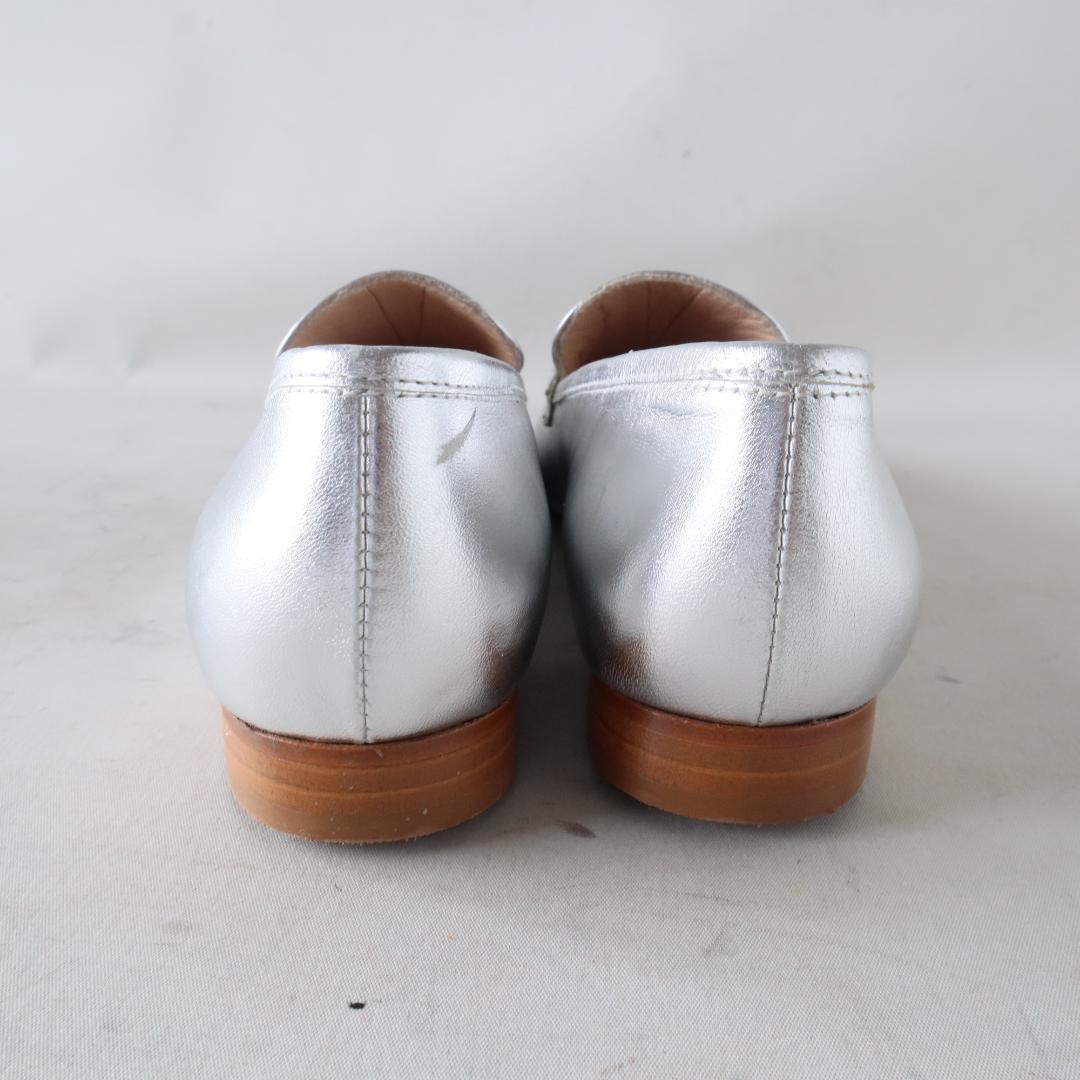 極美品　ルカグロッシ　シルバーローファー/スリッポン　36/23cm