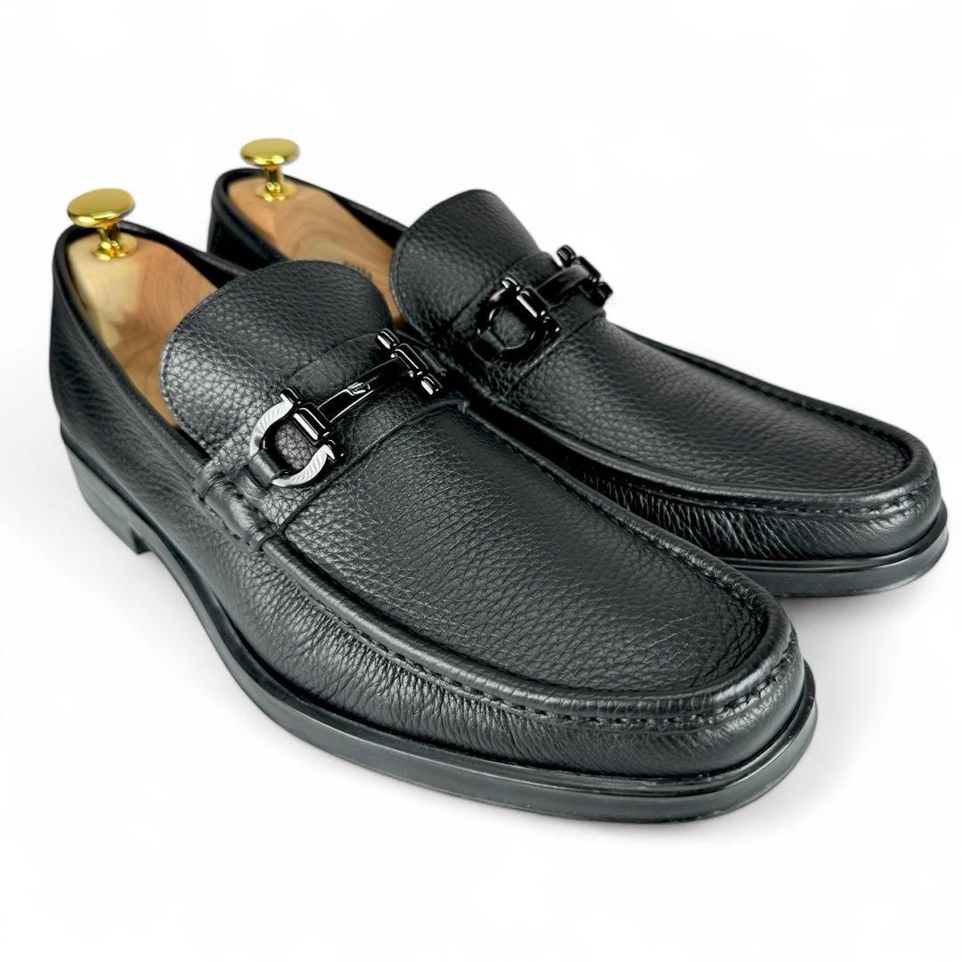 ☘️極美品 サルヴァトーレフェラガモ モカシン ガンチーニ シボ革 ローファー ☘️