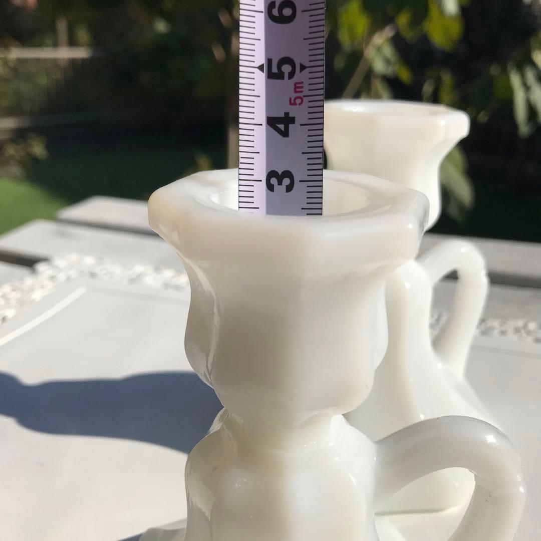 ミルクガラス　アンティーク　燭台　キャンドルスタンド　キャンドルホルダー　雑貨