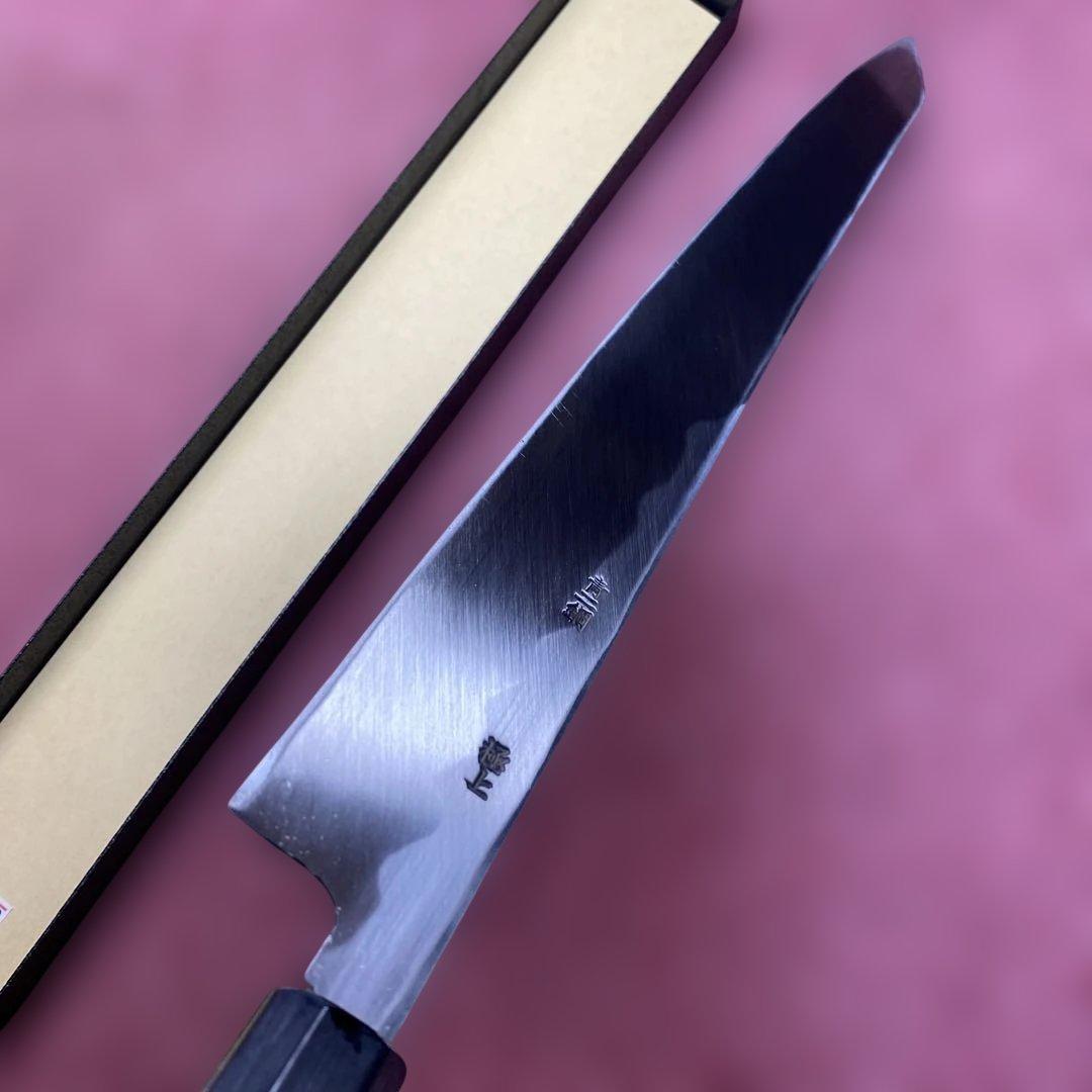青二鋼　勘所切付柳刃包丁　360㎜ 尺2寸
