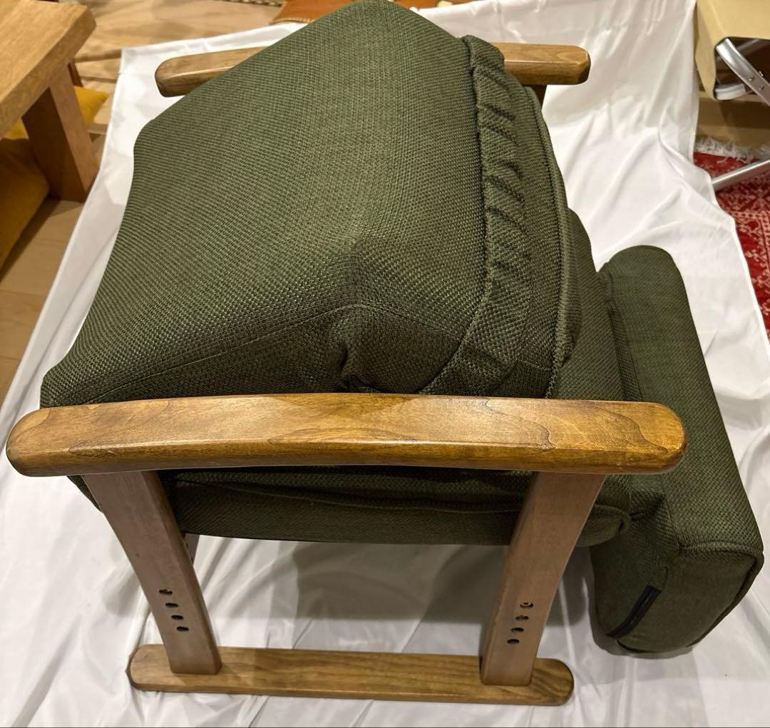 高座椅子 リクライニングチェア ランバーサポート オットマン 肘付き 高さ調節