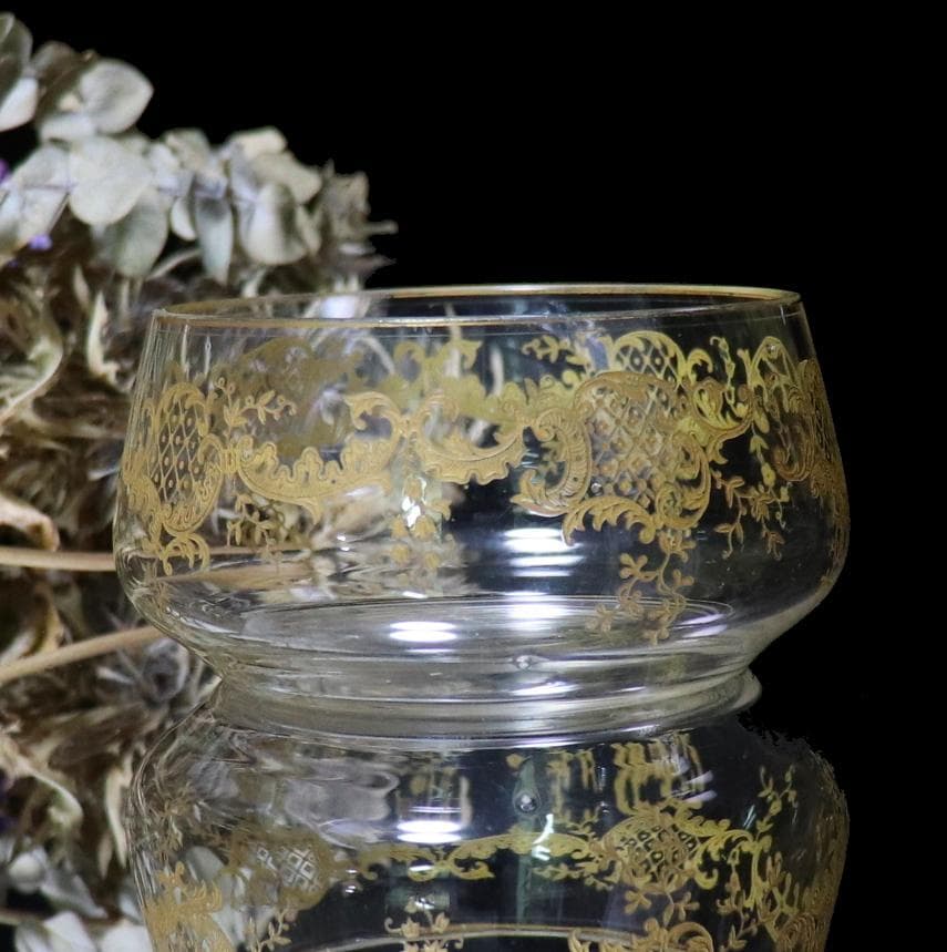 オールド・バカラ 1900年頃 金彩 ロココ調 鉢 ボウル ゴールド 茶道具