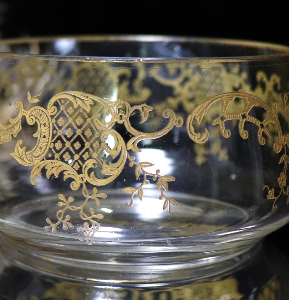 オールド・バカラ 1900年頃 金彩 ロココ調 鉢 ボウル ゴールド 茶道具