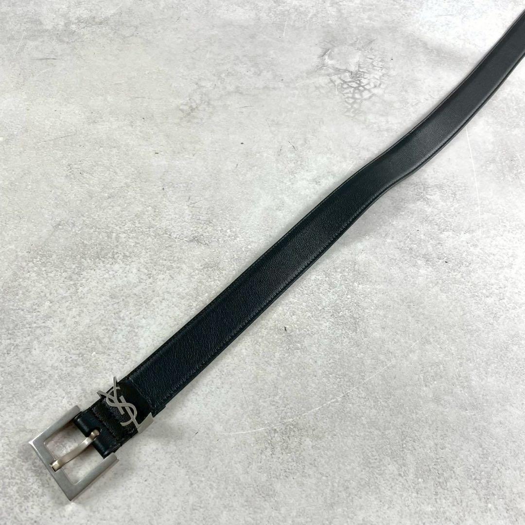 【極美品】サンローランパリ YSL ベルト ブラック シルバー金具