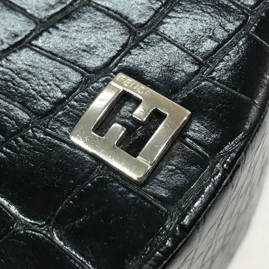 FENDI フェンディ Casa フェンディ ブラック レザー ボックス カーサ