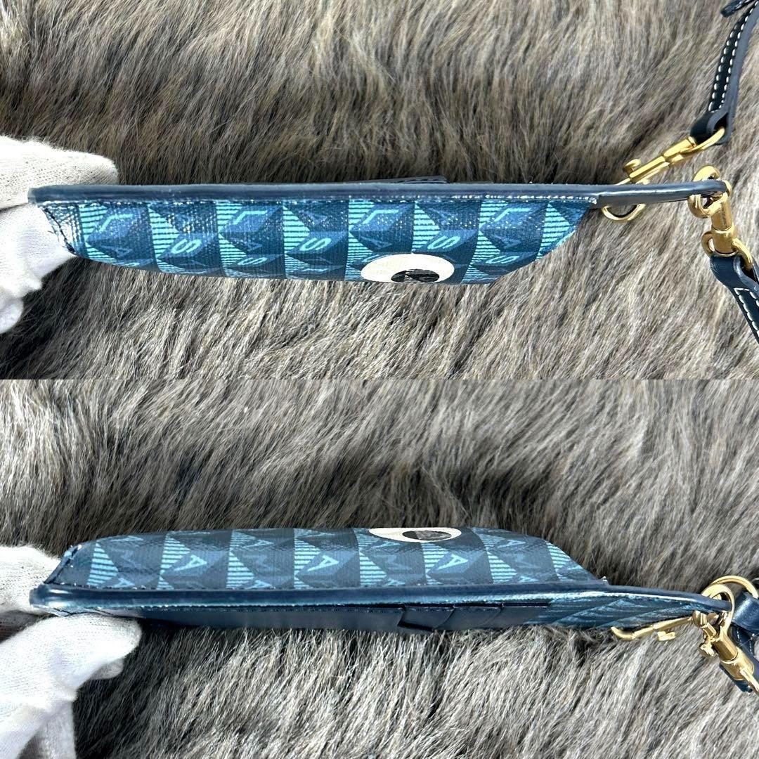 アニヤハインドマーチ　スマホショルダー　スマホケース　青　eyes K1386