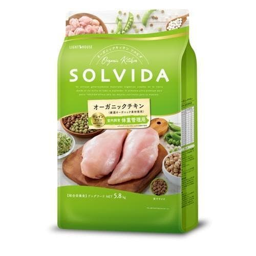 ソルビダ　グレインフリーチキン　室内飼育体重管理用3.6kg【1個のおまけ付き】