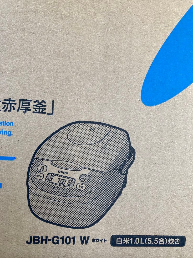 TIGER 炊飯器 JBH-G101 W ホワイト 1.0L