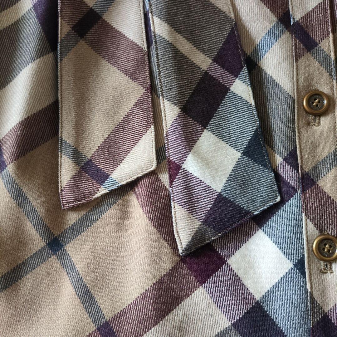 美品✨バーバリーブルーレーベル ノバチェック シャツワンピース ベルト 38