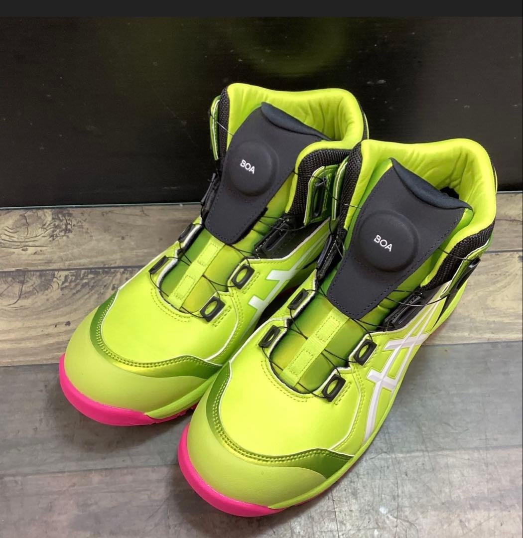 新品 限定 アシックス 安全靴 ウィンジョブ CP304 BOA ネオンライム
