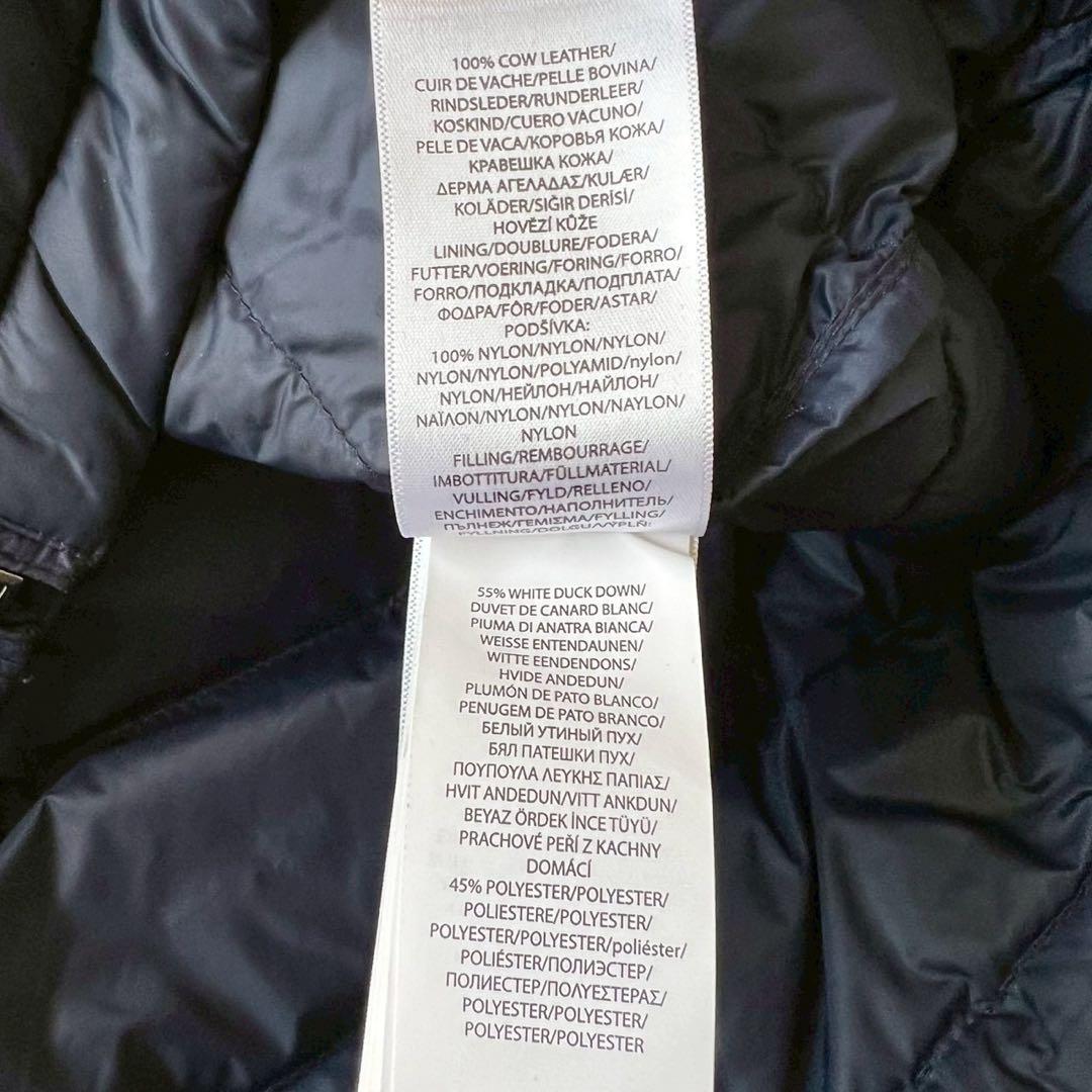 美品 Polo Ralph Lauren ライトダウンジャケット ネイビー 刺繍