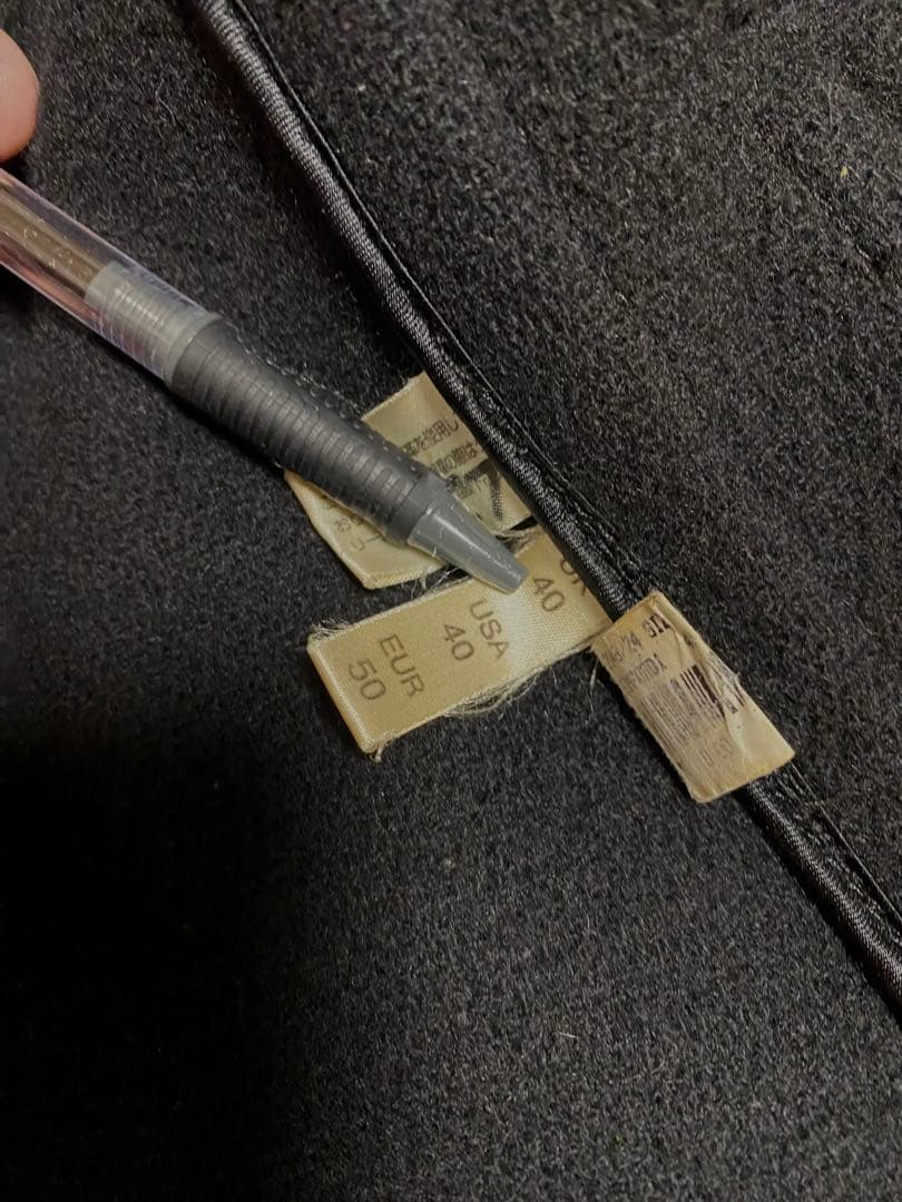 希少moorbrook生地 ヘリンボーンダッフルコート ウール100% ブラック