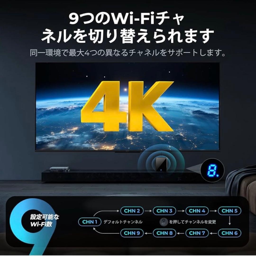 【2026最新】ワイヤレスHDMI 無線送受信機60m安無線伝送 4K 30Hz