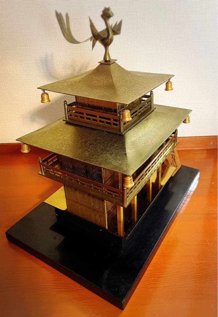 金閣寺模型 金色 金属製