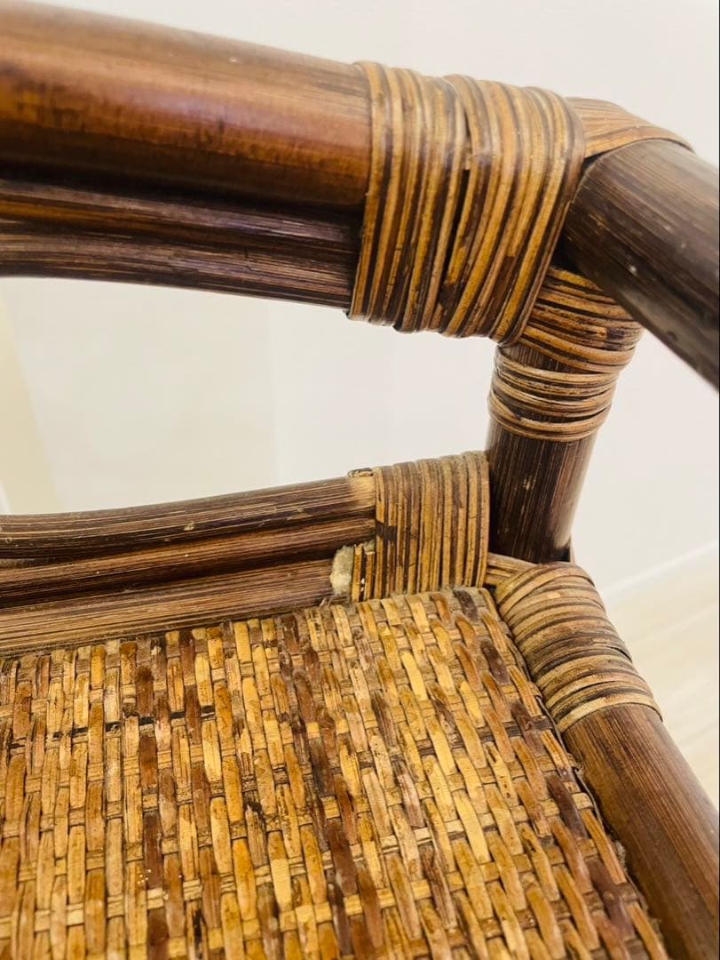 レトロ　ビンテージ　ラタンチェスト　籐家具　4段　引き出し5杯　収納家具　ラタン