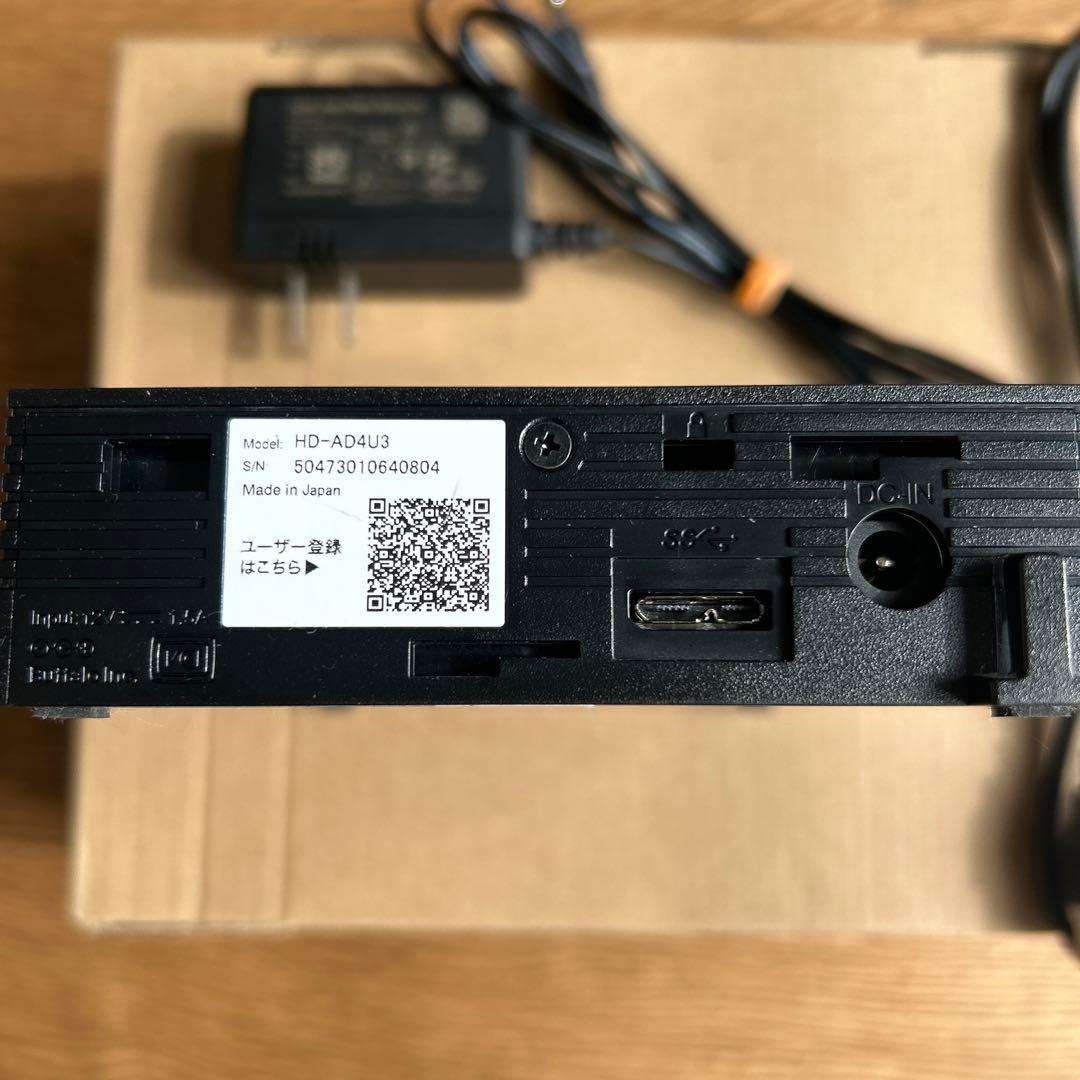 【中古品】【フォーマット済】バッファロー 日本製 外付けHDD HD-AD4U3