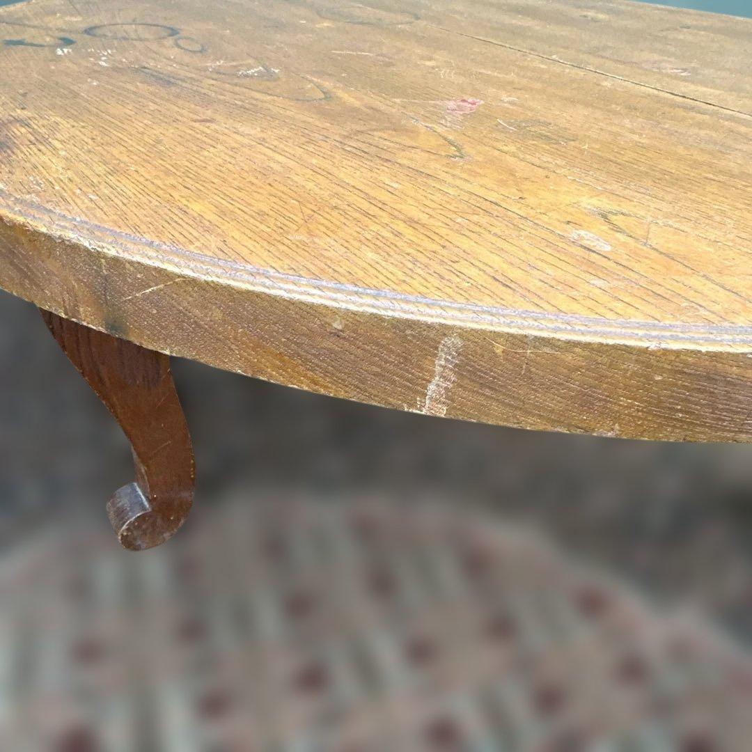 最終お値下げ‼️ヴィンテージ　希少品　猫脚　ちゃぶ台❗️木製円形テーブル