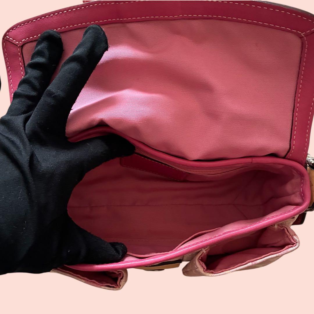 COACH コーチ SOHO ソーホー ショルダーバッグ シグネチャー ピンク