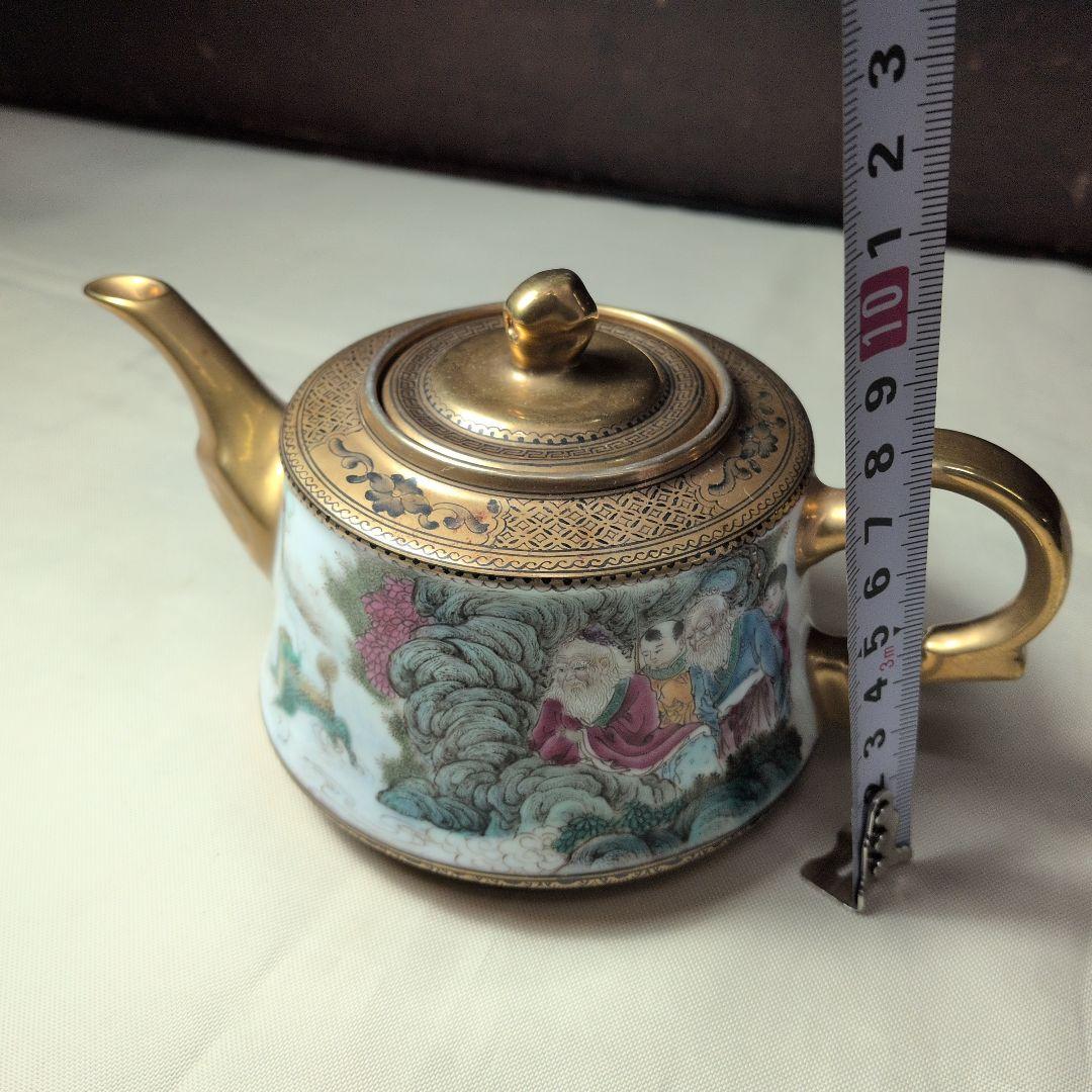 中国美術　乾隆年製　粉彩　急須　ティーポット　茶道具