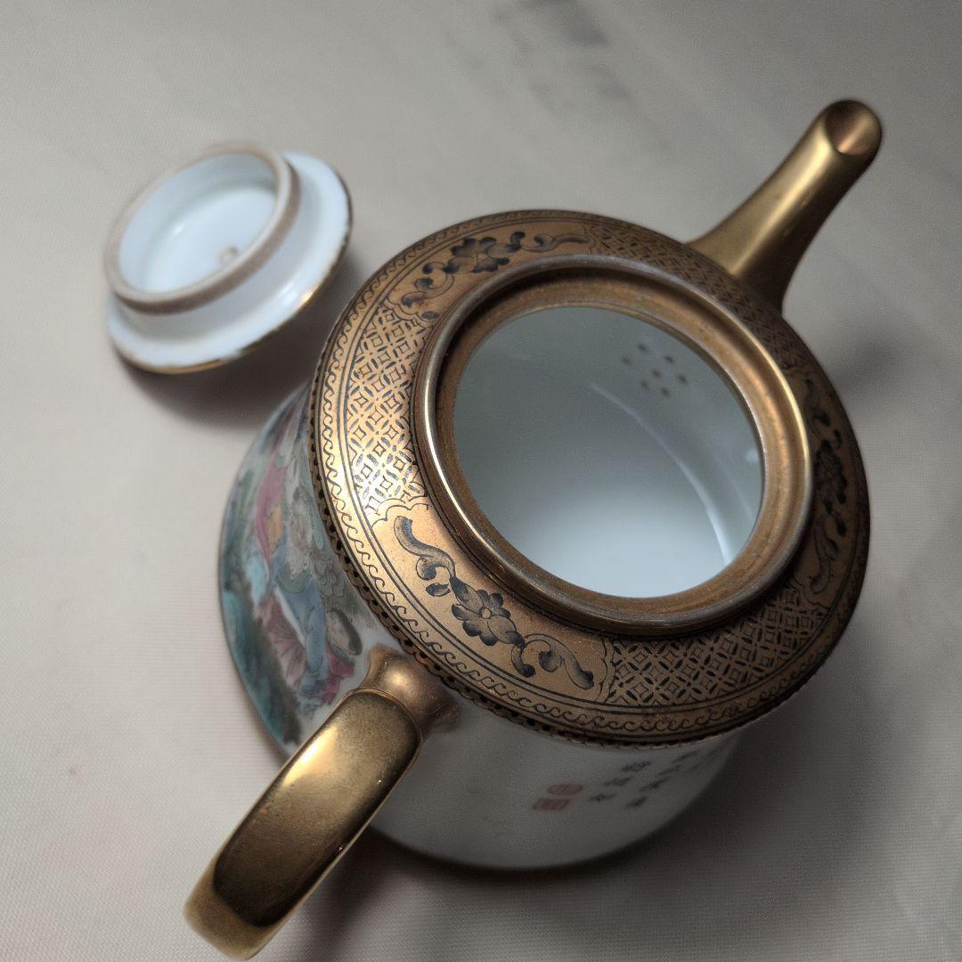 中国美術　乾隆年製　粉彩　急須　ティーポット　茶道具