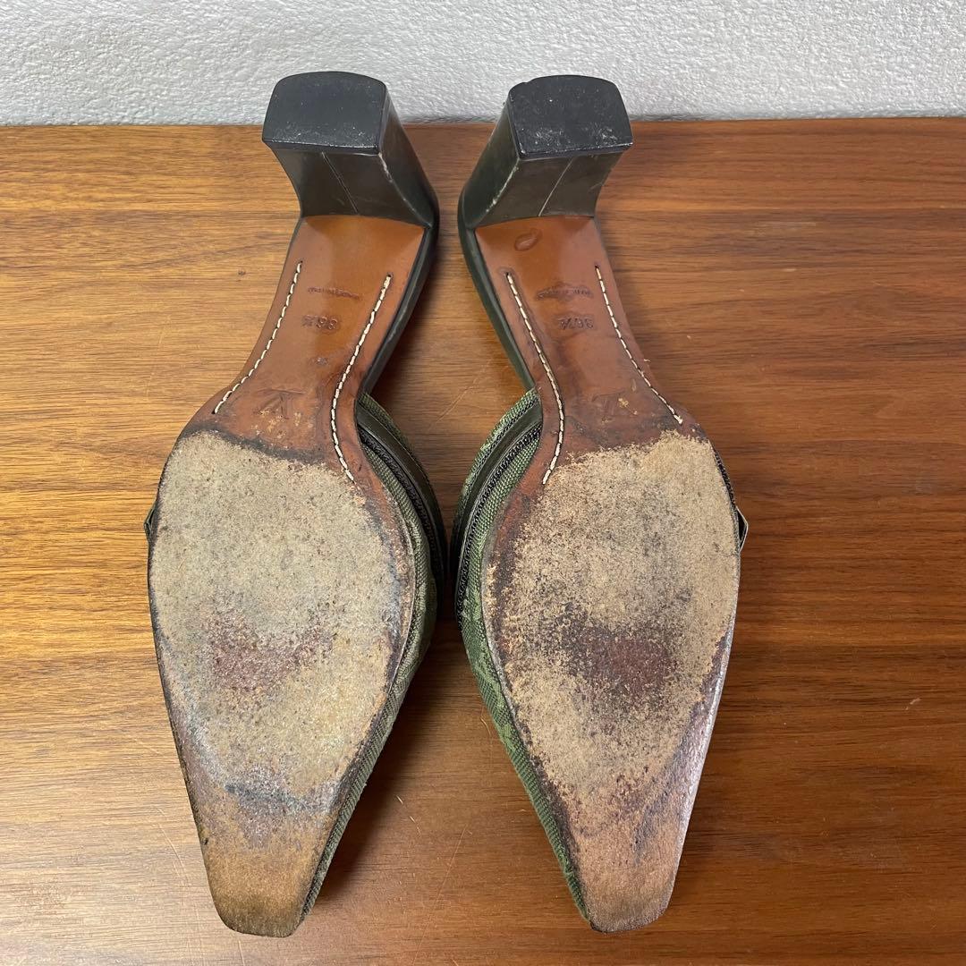 【良品】LOUIS VUITTON★ミュール　モノグラム　ベルト　キャンパス