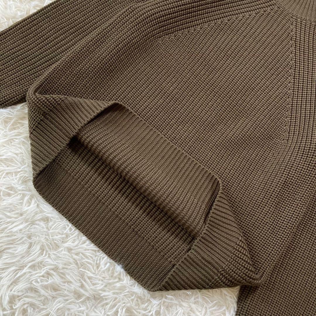 極美品 バトナー タートルネック シグネチャー ニット セーター カーキ