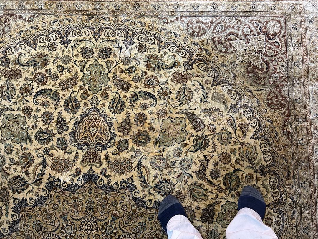 ペルシア絨毯　シルク　難あり