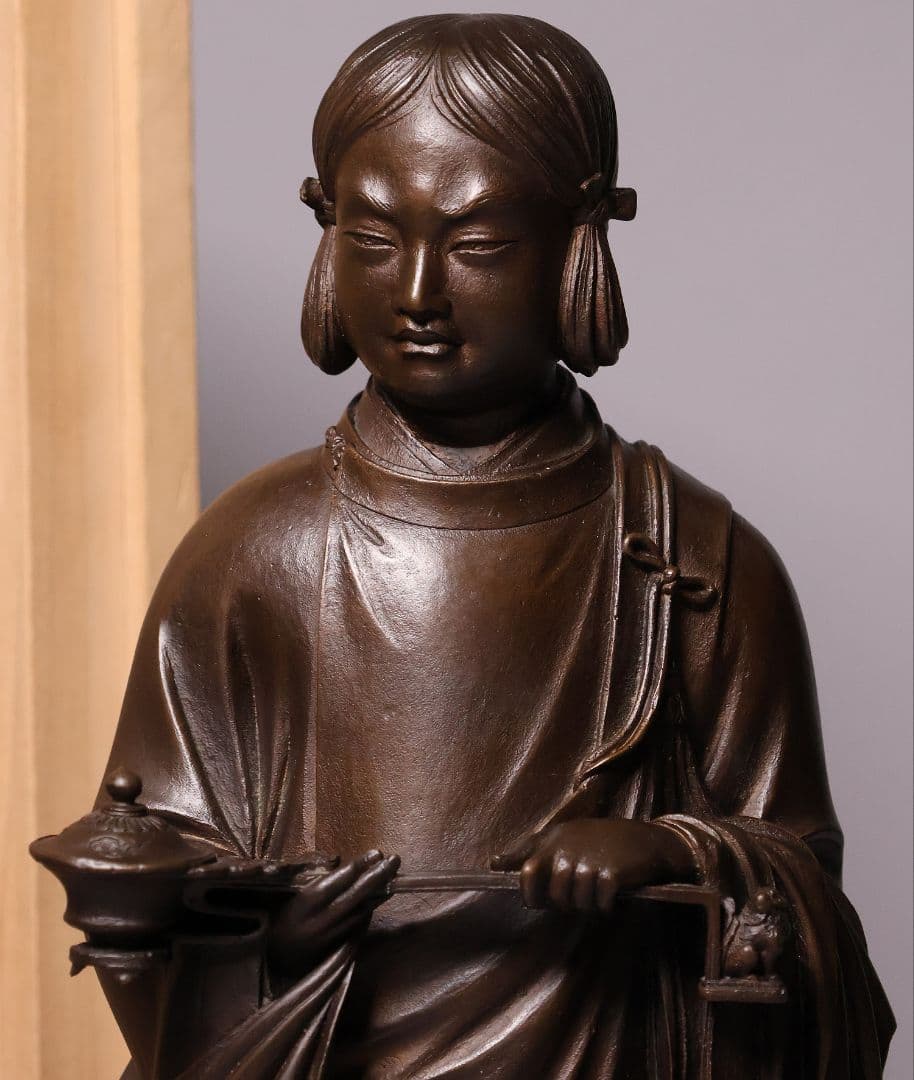 高村光雲 原型銅製「聖徳太子御考養之像」 和宗総本山四天王寺監修 【MA618】