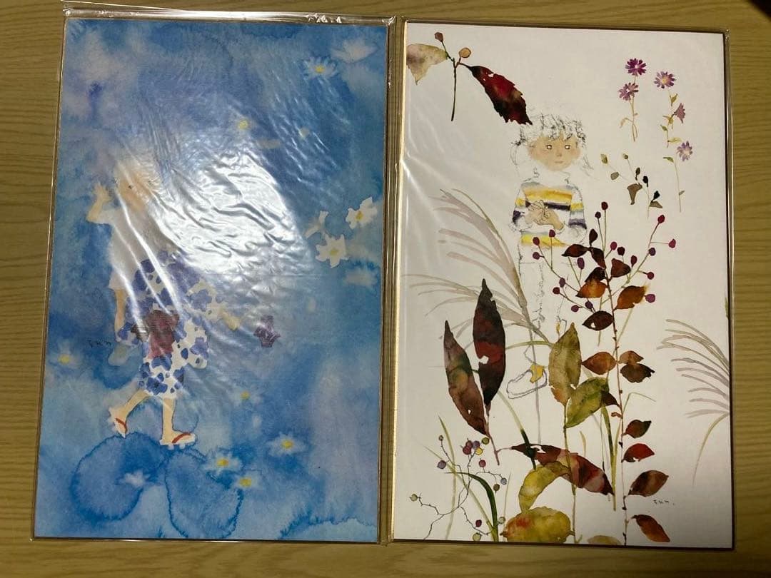 『いわさきちひろのせかい』他 色紙28枚 本１冊【おまけ】専用額