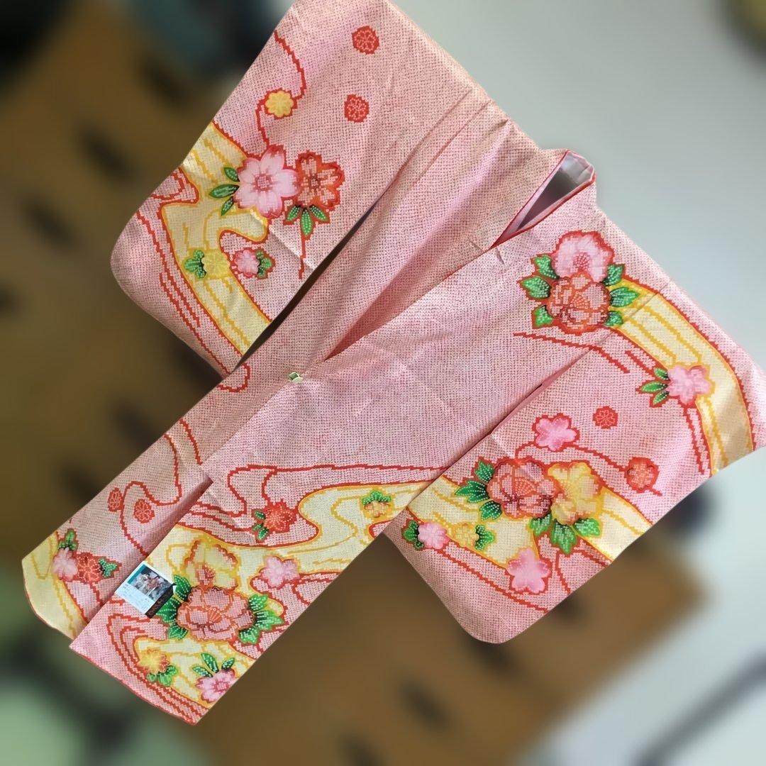 【新品】七五三用 着物　絹100％　長襦袢付　7歳　130 140cmサイズ