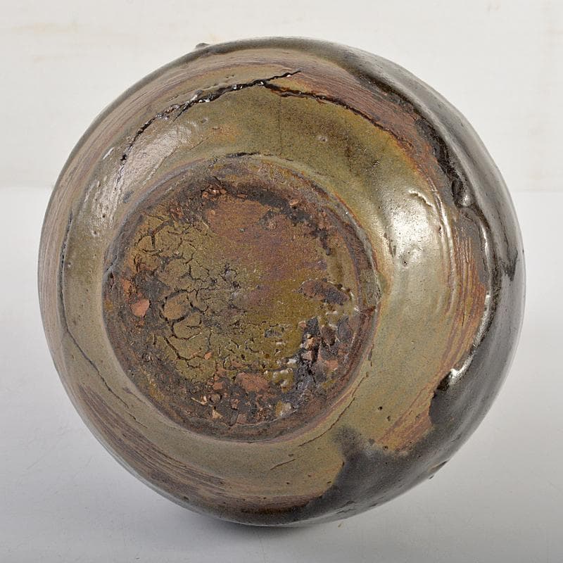 朝鮮美術　李朝　黒高麗　碗口瓶　C　R7411