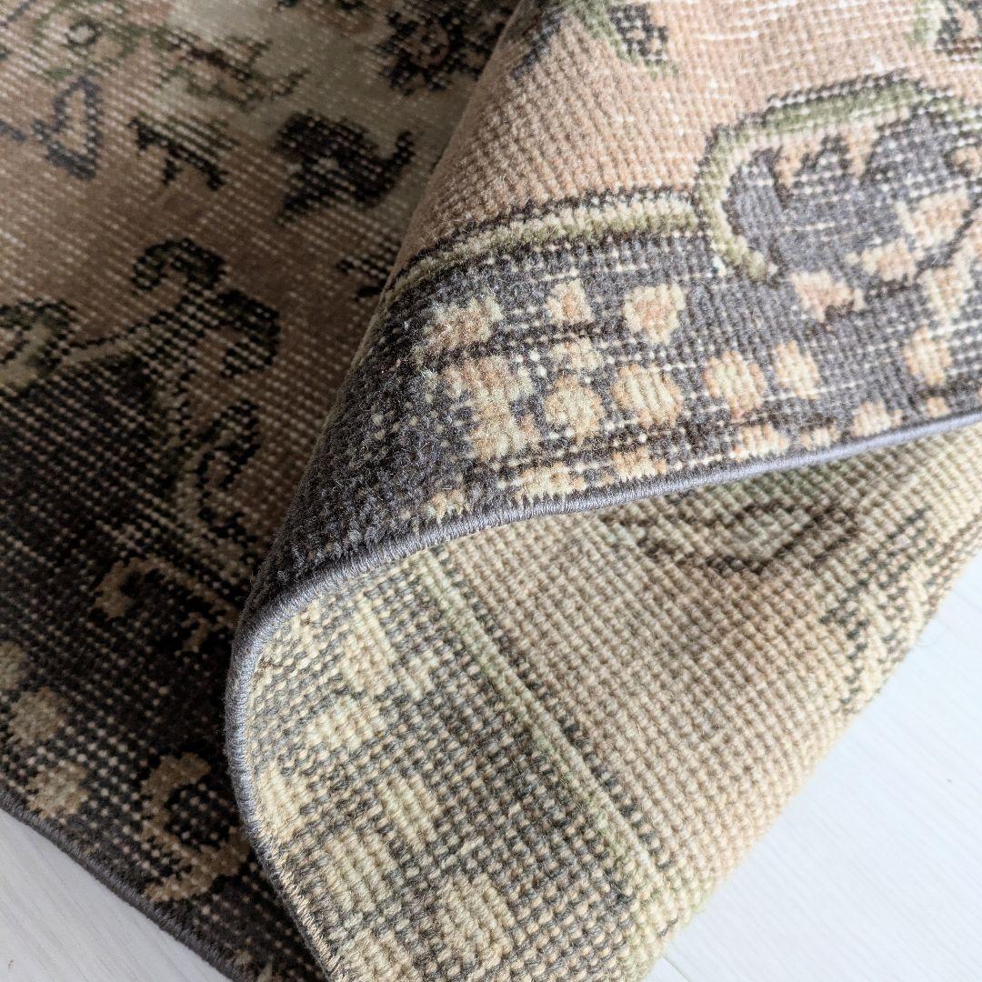 108×210 メダリオン　やわらかピンク×ベージュ　トルコヴィンテージラグ