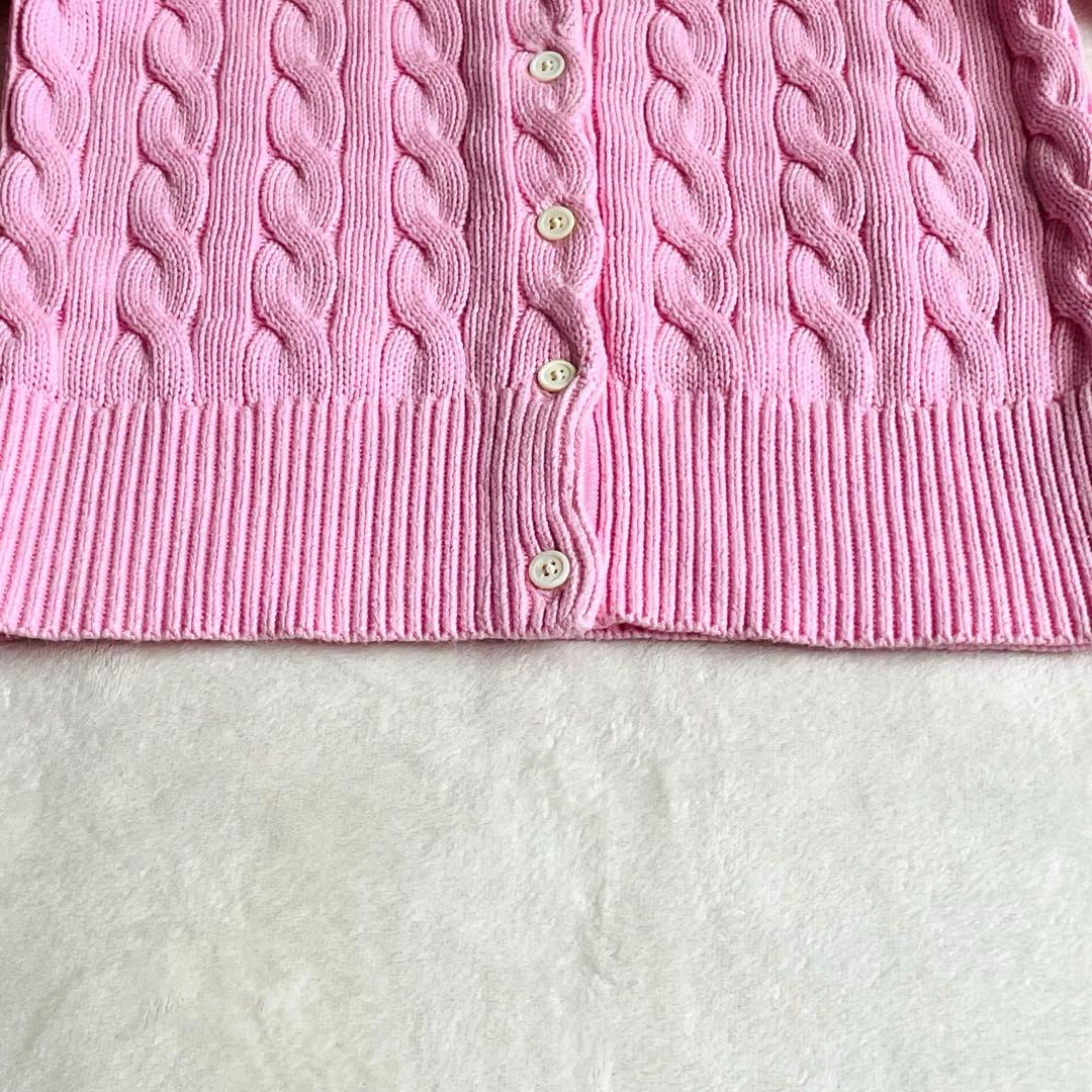 ポロラルフローレン太ケーブルコットンカーディガン大人気カラーピンク