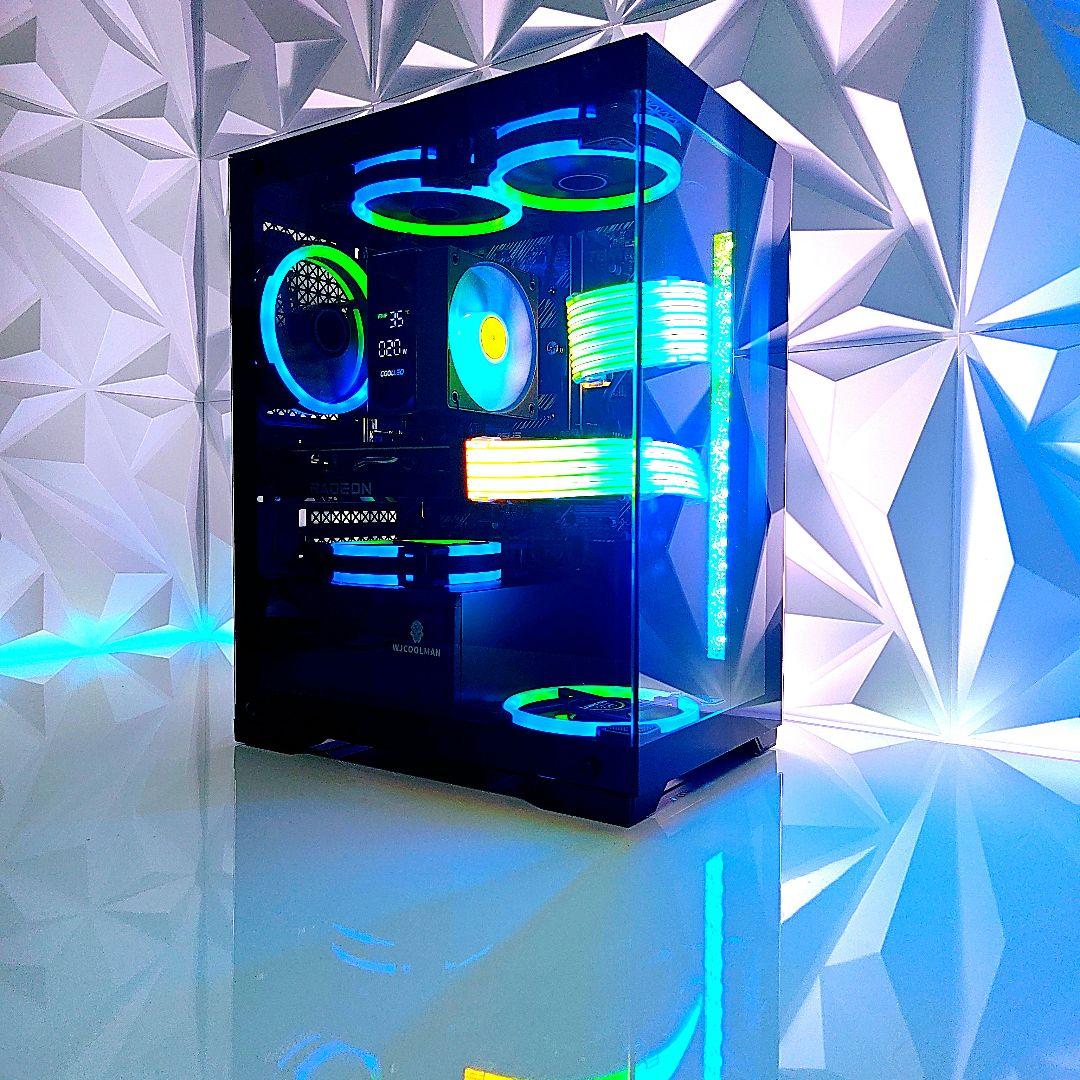 新品【コンパクトな光るゲーミングPC】デスクトップパソコン／ブラック 黒