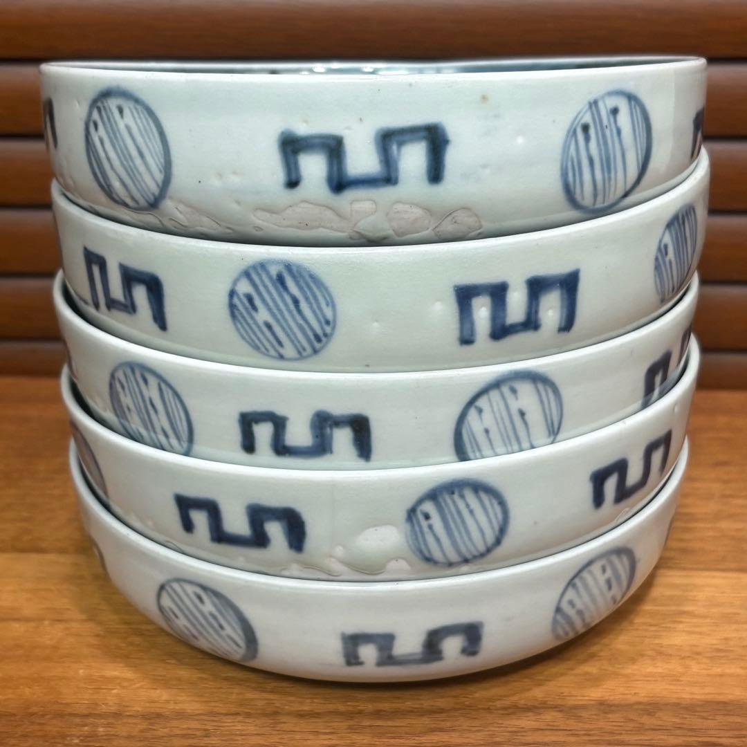 江戸時代◎伊万里焼　染付皿五枚