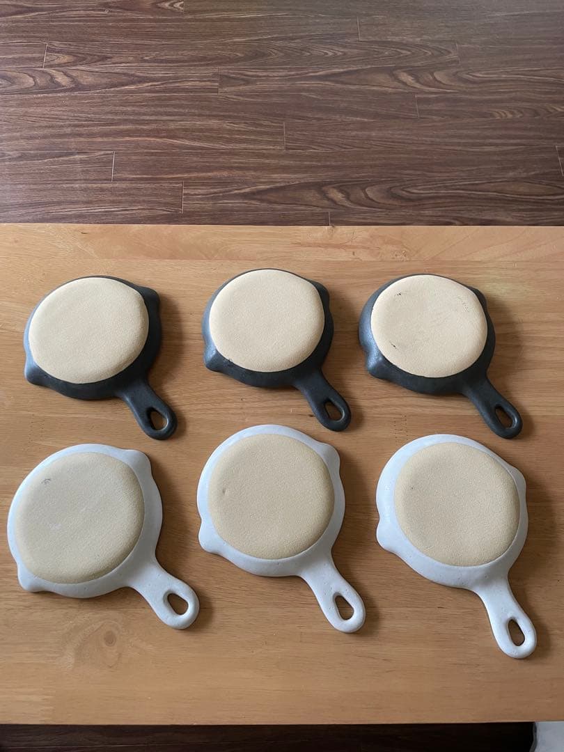 よしざわ窯フライパン皿チャコール3枚ホワイト3枚6枚セット