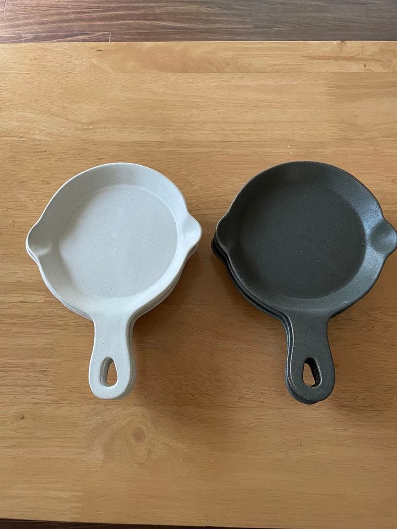 よしざわ窯フライパン皿チャコール3枚ホワイト3枚6枚セット