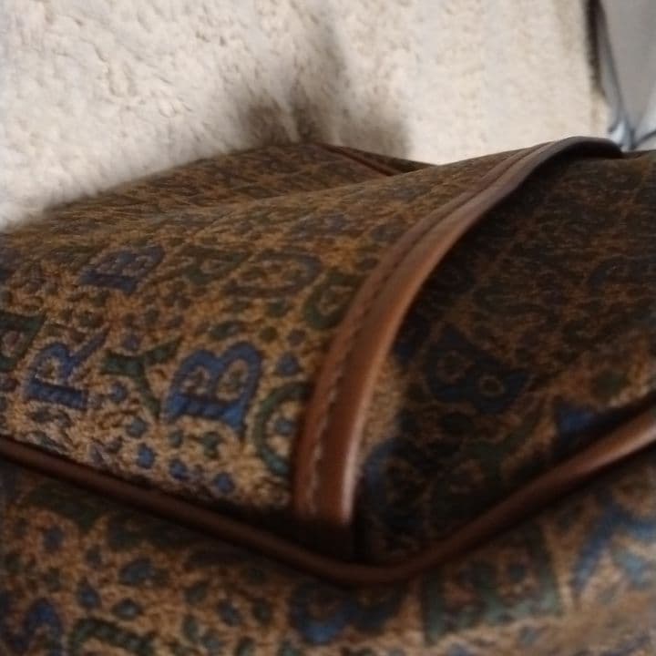 ビンテージバーバリ ブラウンキャンバスハンドバッグ