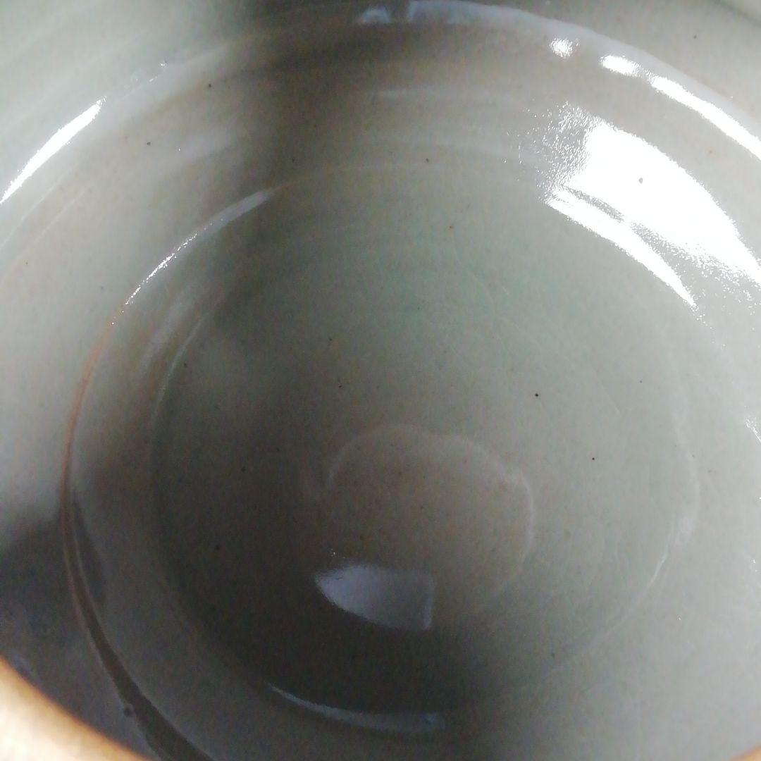 Ｔ２０１　水指　『雲鶴青磁蜜柑』『藤井永祥造』　共箱　茶道具