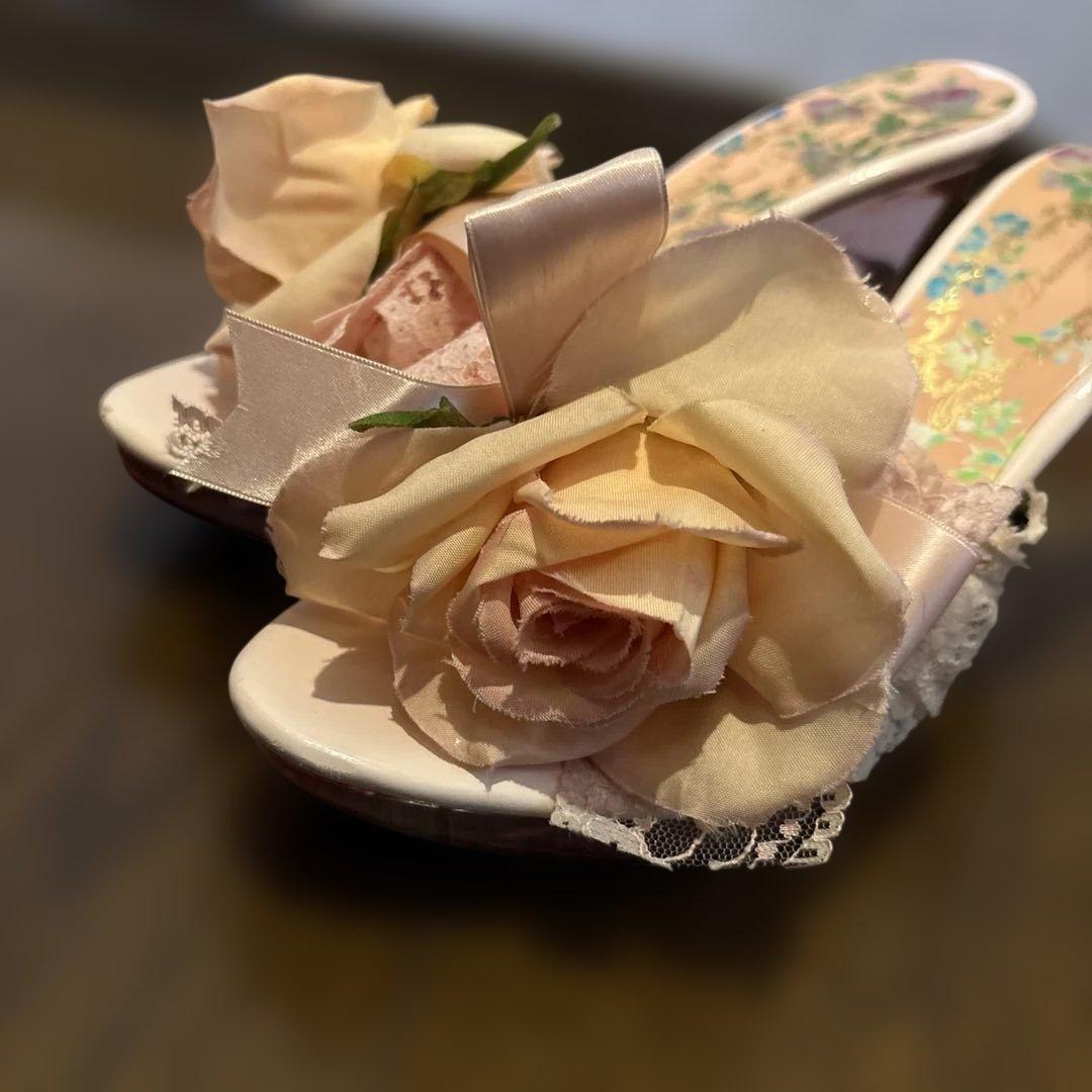 ジーザスディアマンテ 薔薇ミュール ピンク　レア　24-24.5