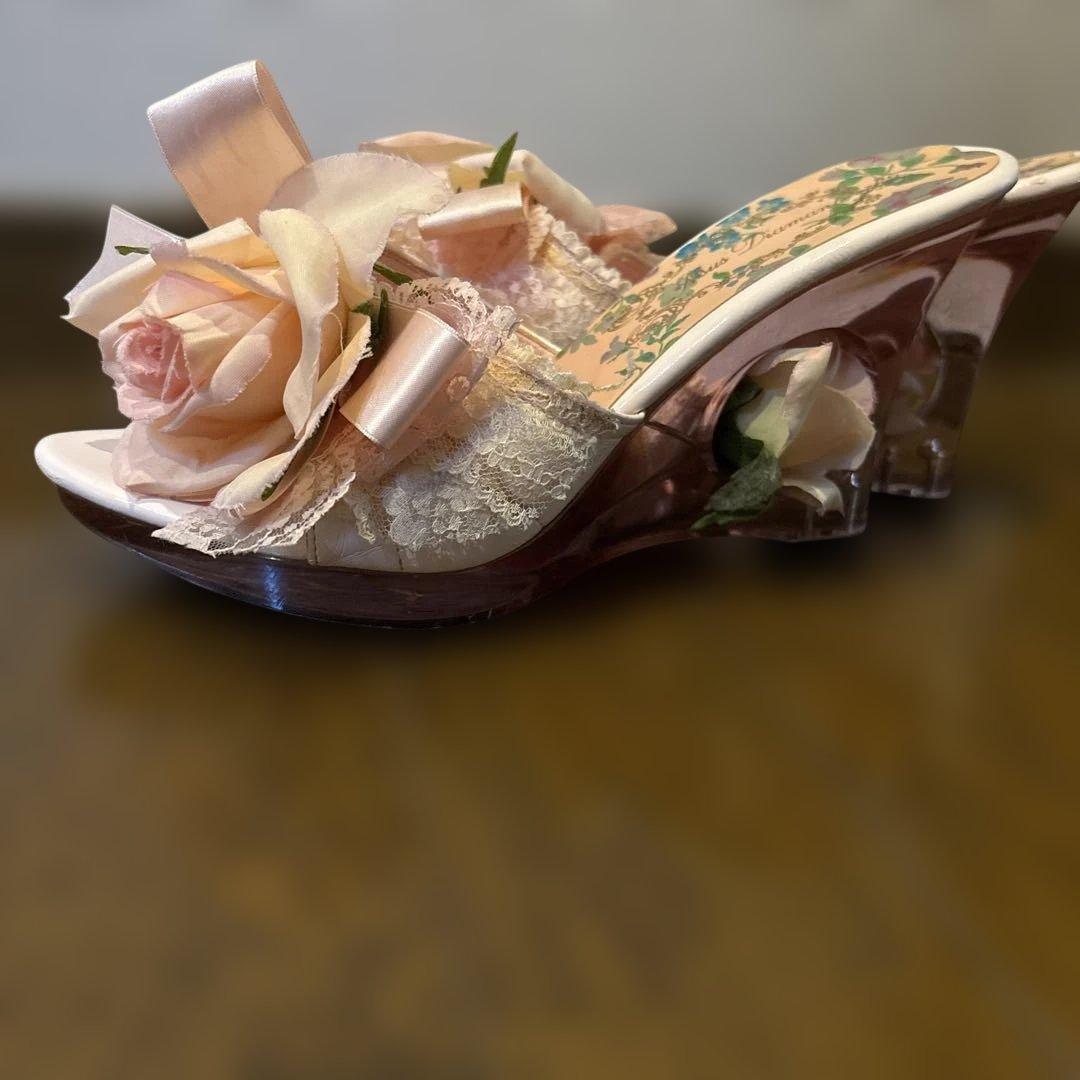 ジーザスディアマンテ 薔薇ミュール ピンク　レア　24-24.5