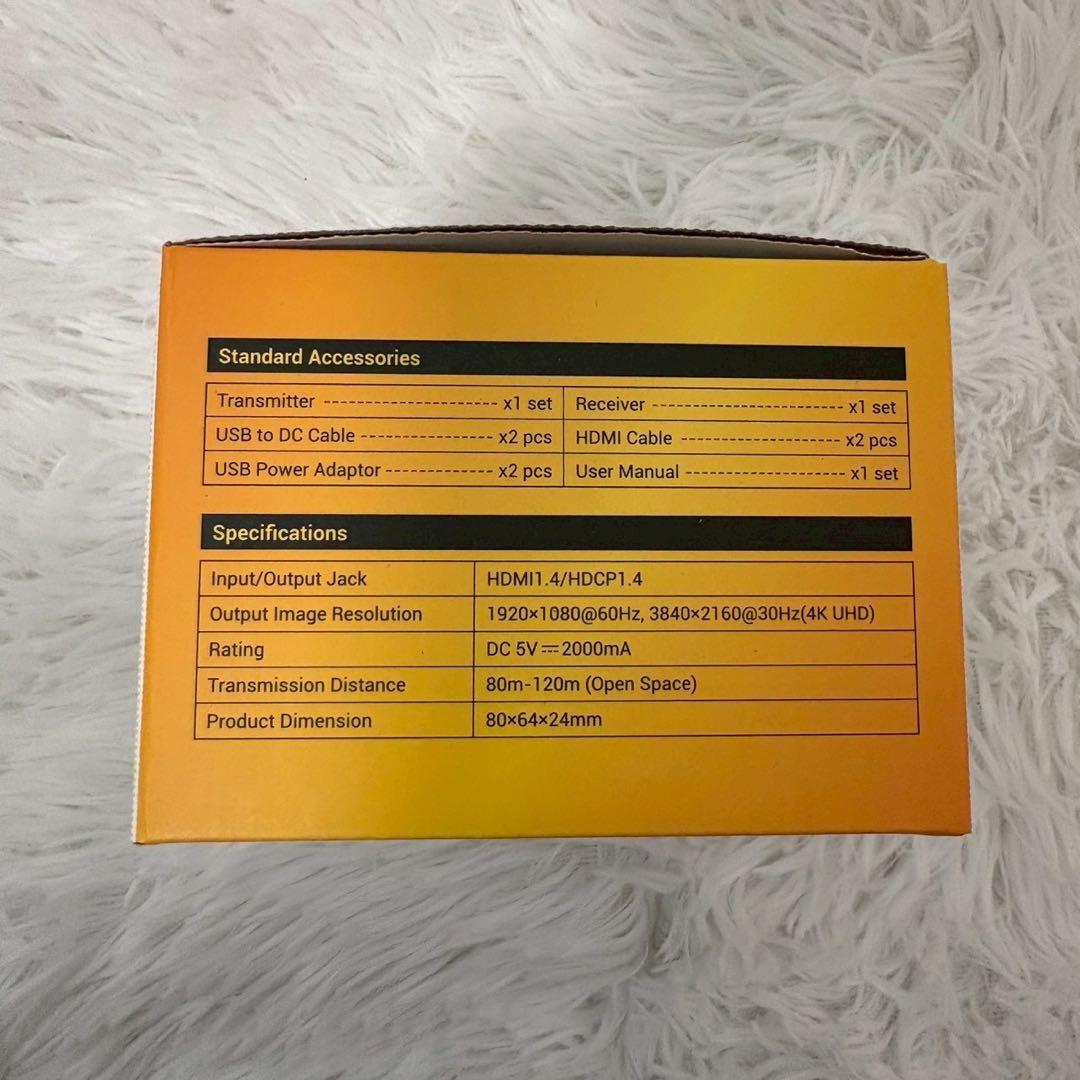 58 ワイヤレスHDMI送信機受信機 無線 4K@30Hz 4Kデコード 新品黒