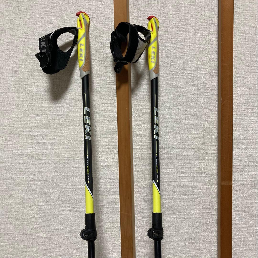 美品　LEKIノルディックウォーキングポールスピン シャークスピードロック