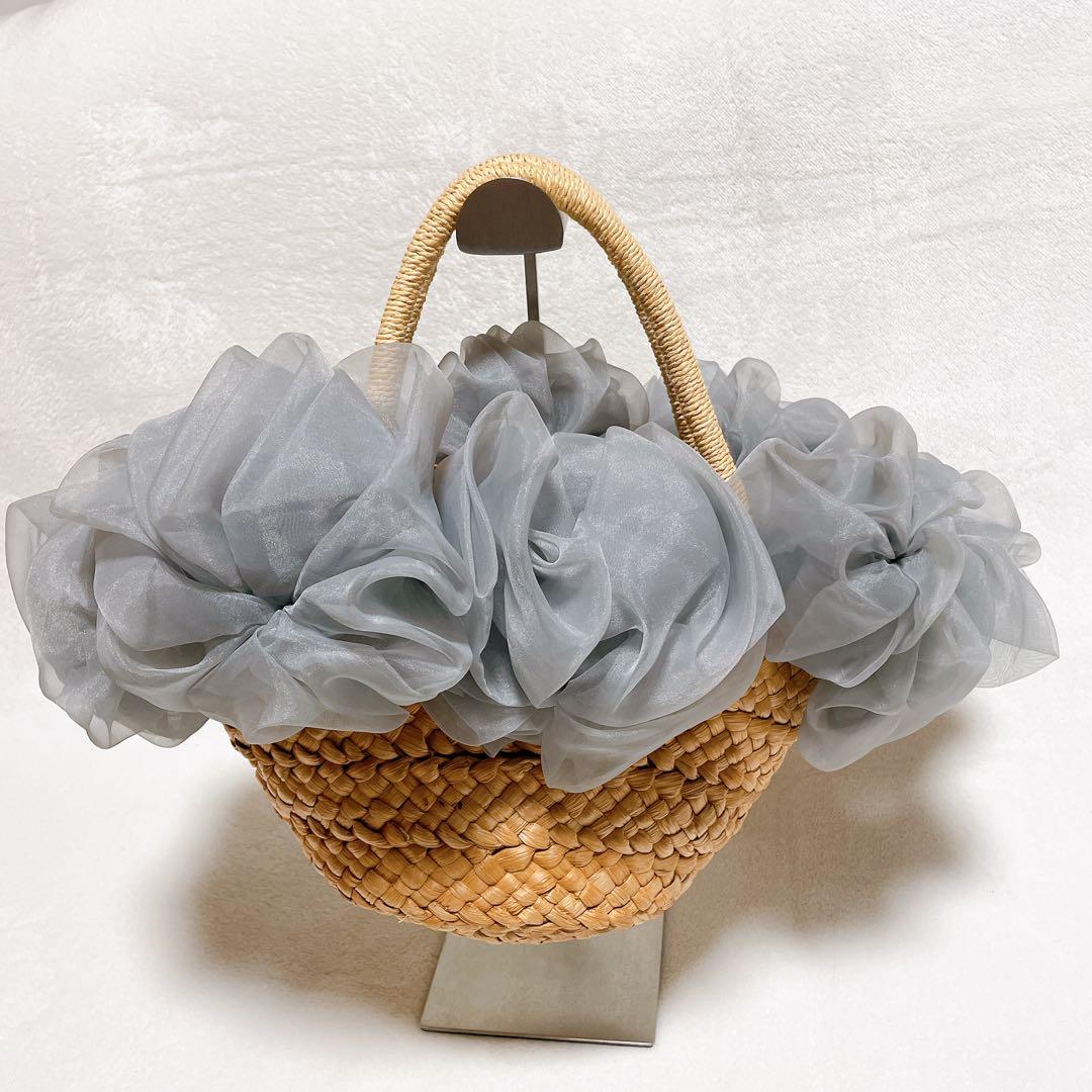 【美品✨️】 LUDLOW バルーン チュール かごバッグ グレー