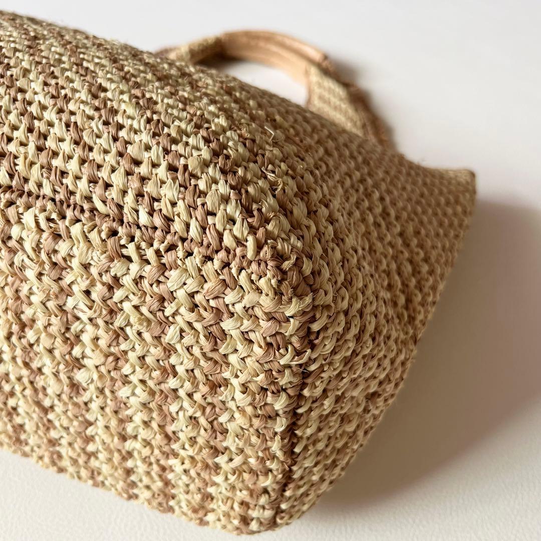 ヘレンカミンスキー　ラフィア　かごバッグ　トートバッグ　大容量　レザー　肩掛け