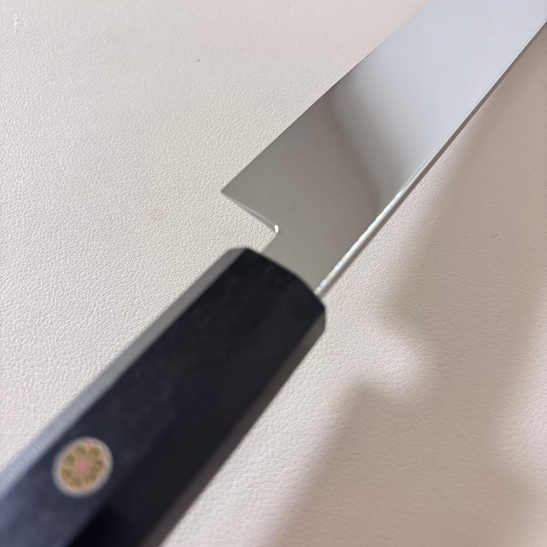 【特価限定】270mm 切付柳刃包丁 鏡面　黒檀八角柄 刺身包丁 「全鋼」'ᘗ