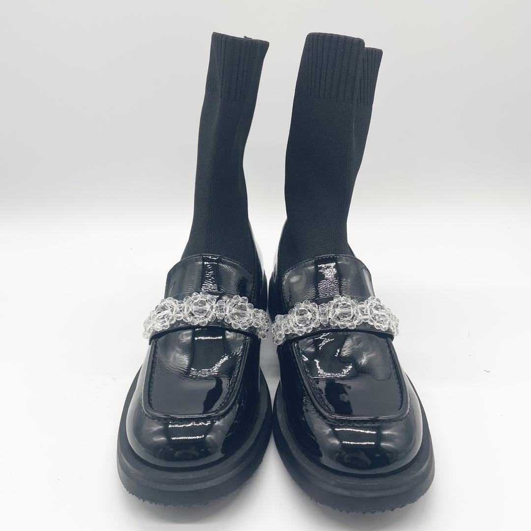 【極美品】STACCATO スタッカート フローラローファーコンビブーツ 黒