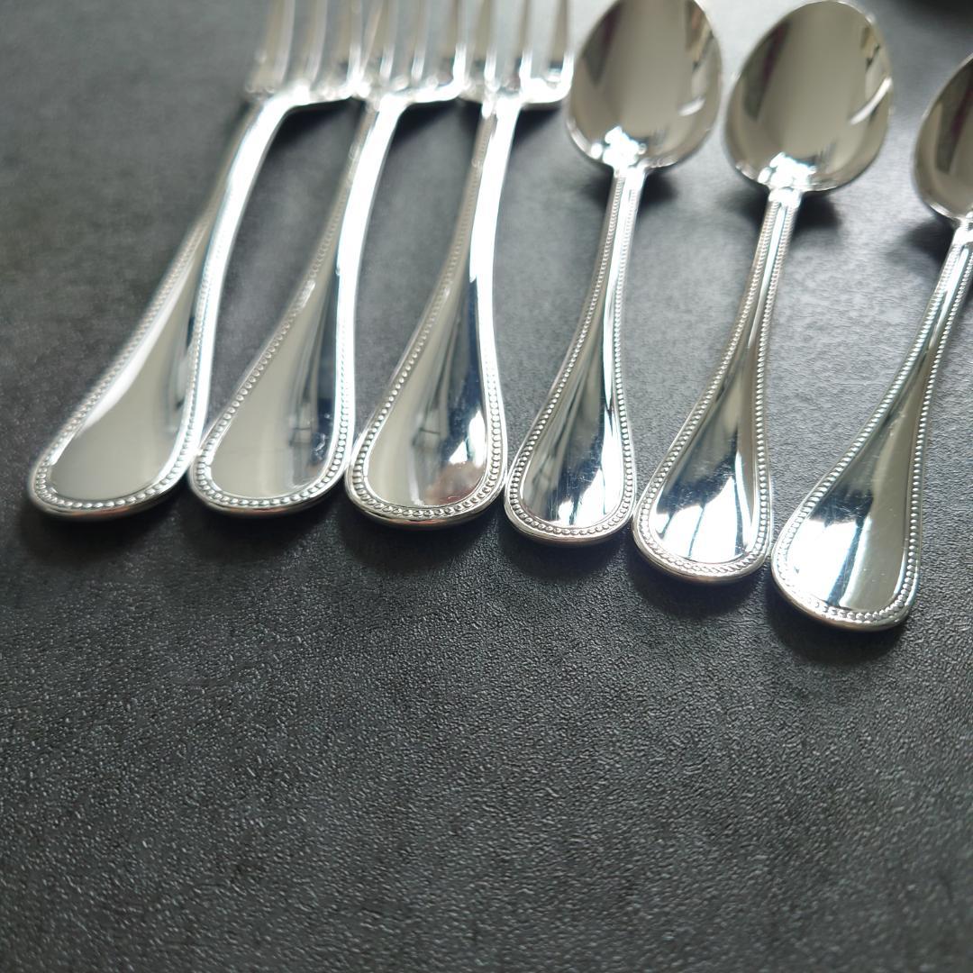 美品 クリストフル パール ケーキフォーク コーヒースプーン 6点