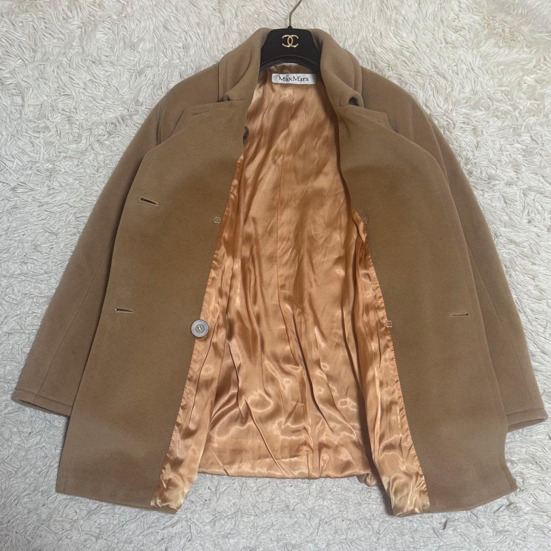 最高級白タグ/ラナウール✨マックスマーラ コート キャメル 40 ダブルブレスト